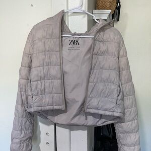 Zara Kids Light Gray Puffer Jacket